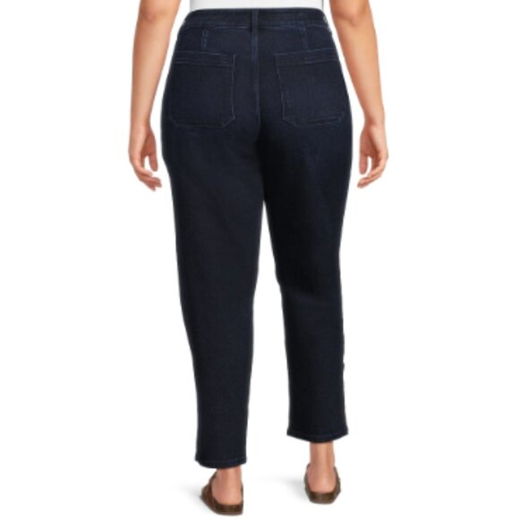 Terra & Sky Women's 24W Plus Size Chop Pocket Straight Leg Jeans - Picture 3 of 8
